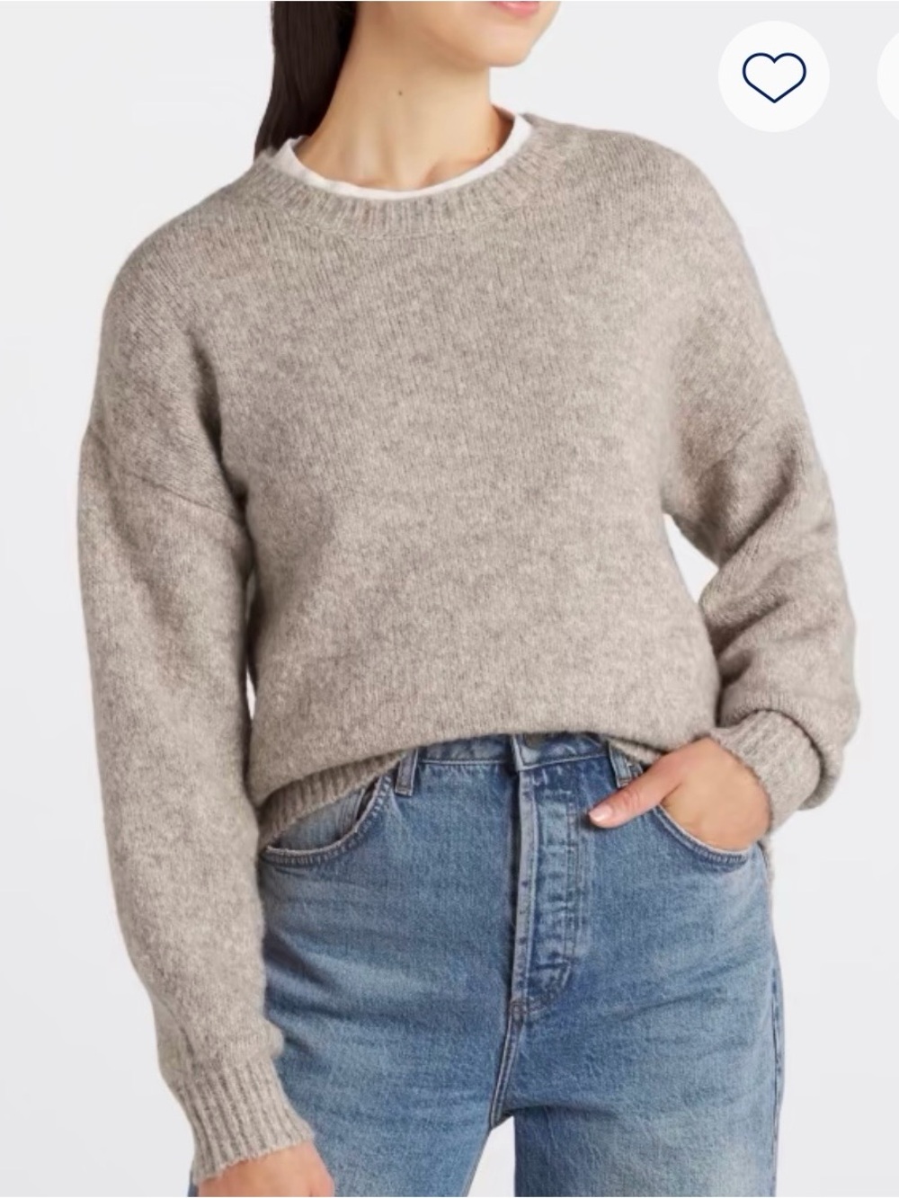 Pink Clover Heather Taupe Crewneck Sweater